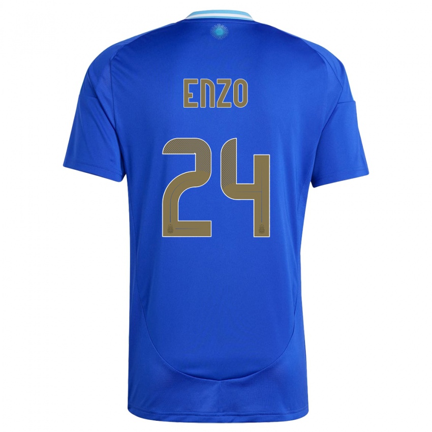 Mulher Camisola Argentina Enzo Fernandez #24 Azul Alternativa 24-26 Camisa