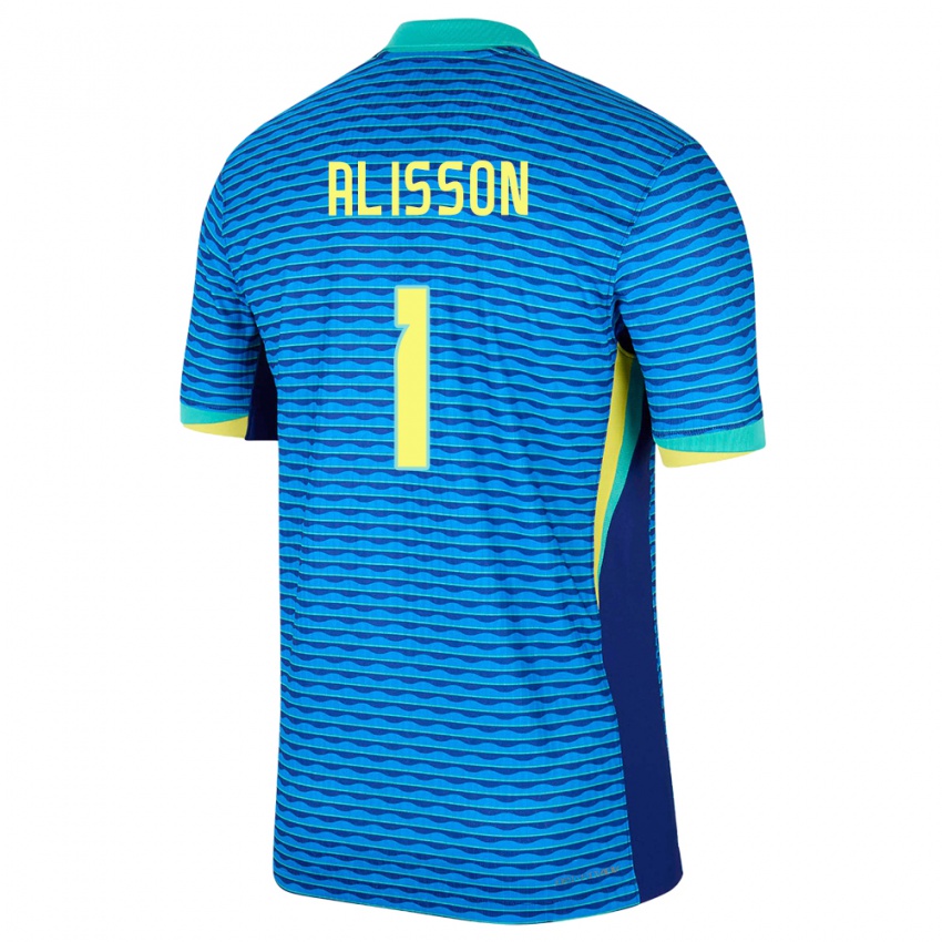 Mulher Camisola Brasil Alisson #1 Azul Alternativa 24-26 Camisa