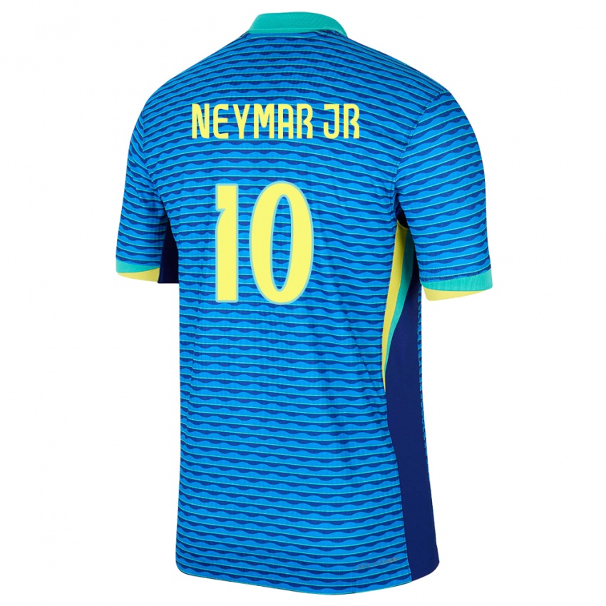 Mulher Camisola Brasil Neymar #10 Azul Alternativa 24-26 Camisa