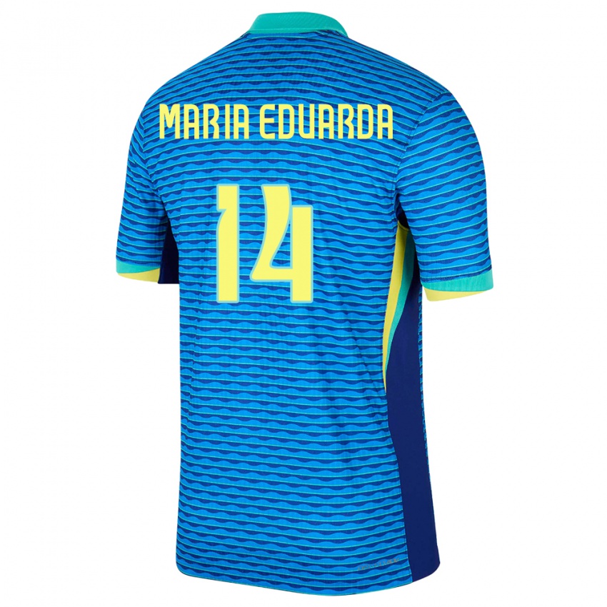 Mulher Camisola Brasil Maria Eduarda #14 Azul Alternativa 24-26 Camisa