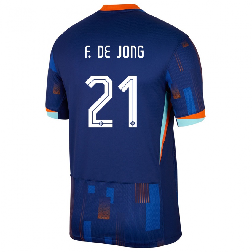 Mulher Camisola Países Baixos Frenkie De Jong #21 Azul Alternativa 24-26 Camisa