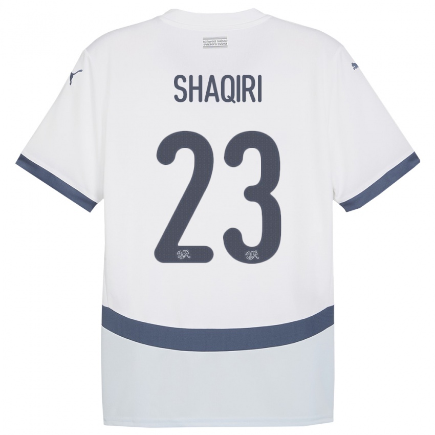 Mulher Camisola Suiça Xherdan Shaqiri #23 Branco Alternativa 24-26 Camisa