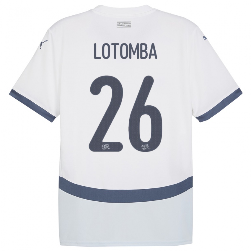 Mulher Camisola Suiça Jordan Lotomba #26 Branco Alternativa 24-26 Camisa