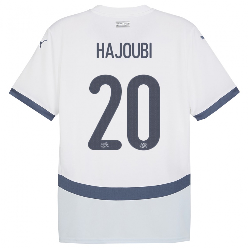 Mulher Camisola Suiça Amin Hajoubi #20 Branco Alternativa 24-26 Camisa