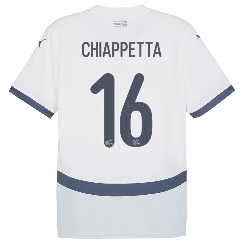 Mulher Camisola Suiça Carmine Chiappetta #16 Branco Alternativa 24-26 Camisa