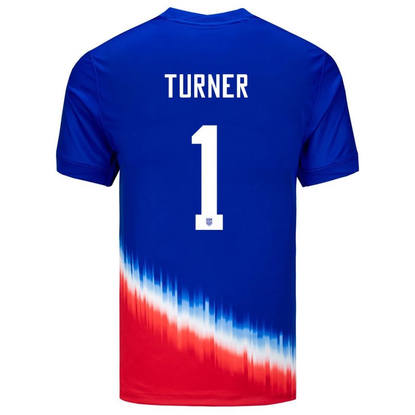 Mulher Camisola Estados Unidos Matt Turner #1 Azul Alternativa 24-26 Camisa