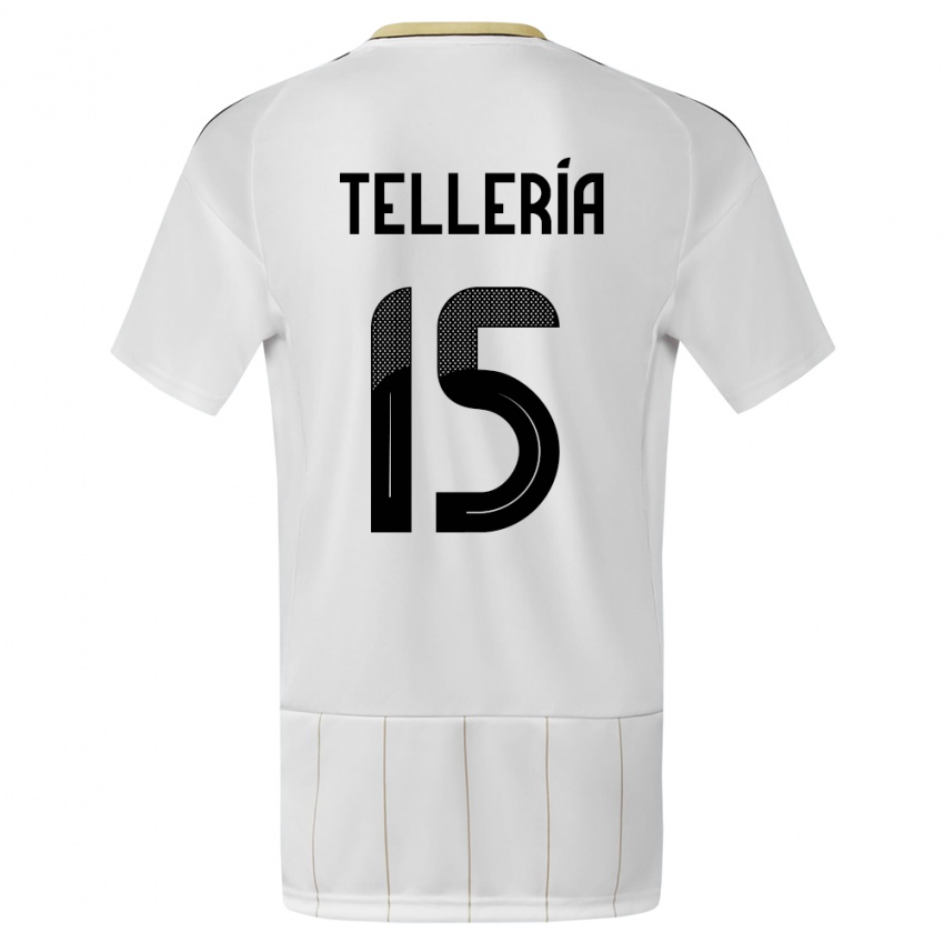 Mulher Camisola Costa Rica Jostin Telleria #15 Branco Alternativa 24-26 Camisa