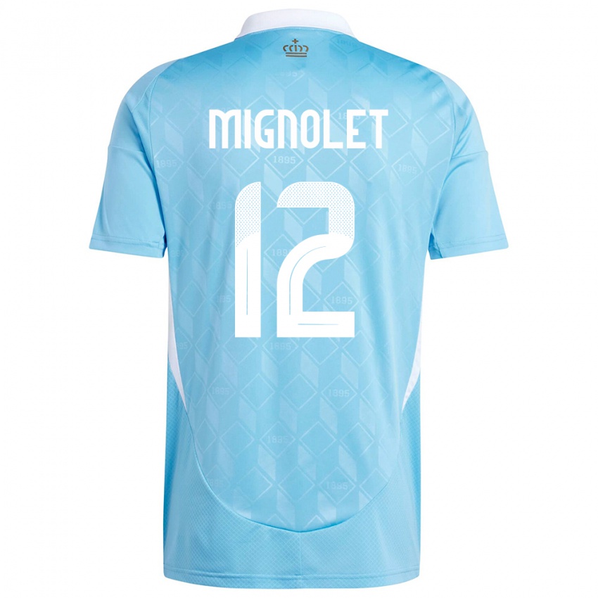 Mulher Camisola Bélgica Simon Mignolet #12 Azul Alternativa 24-26 Camisa