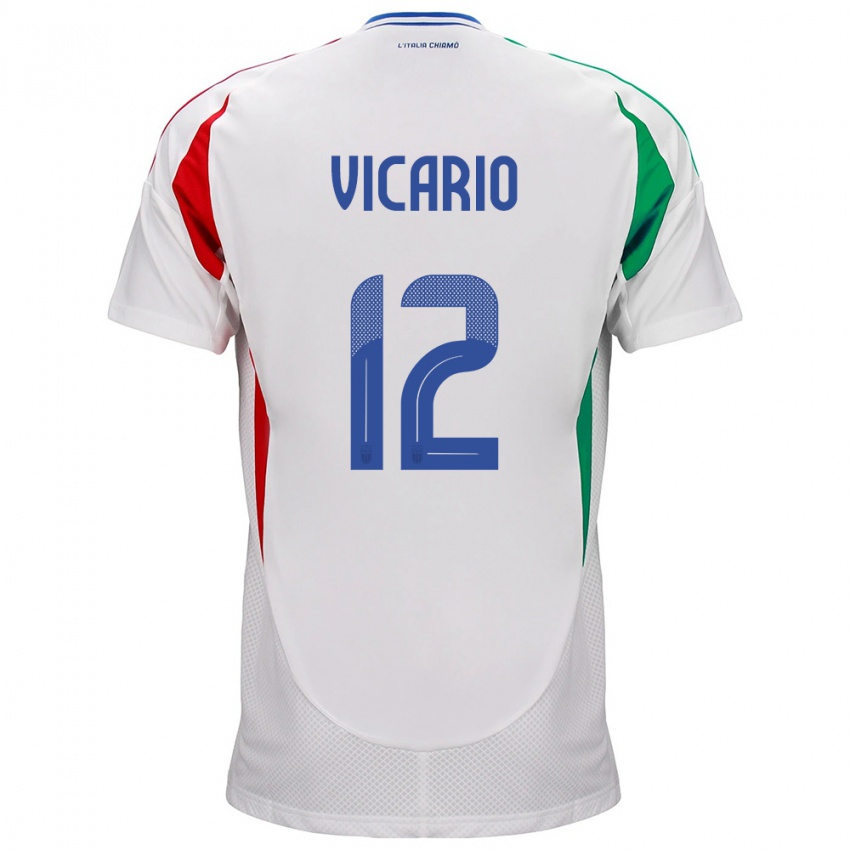 Mulher Camisola Itália Guglielmo Vicario #12 Branco Alternativa 24-26 Camisa