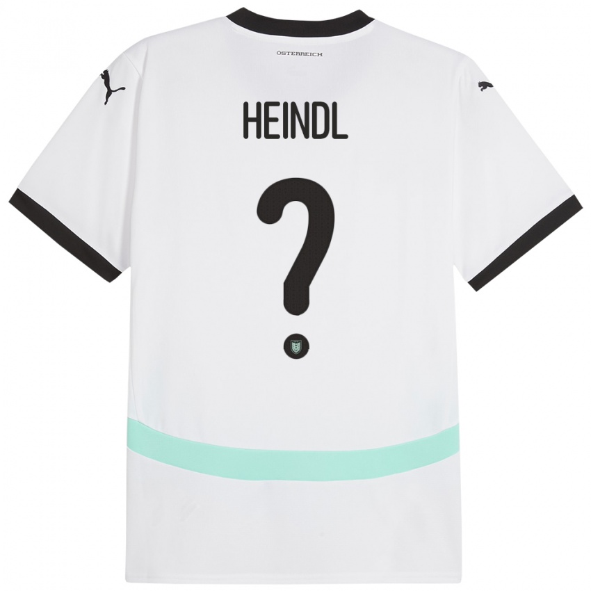 Mulher Camisola Áustria David Heindl #0 Branco Alternativa 24-26 Camisa