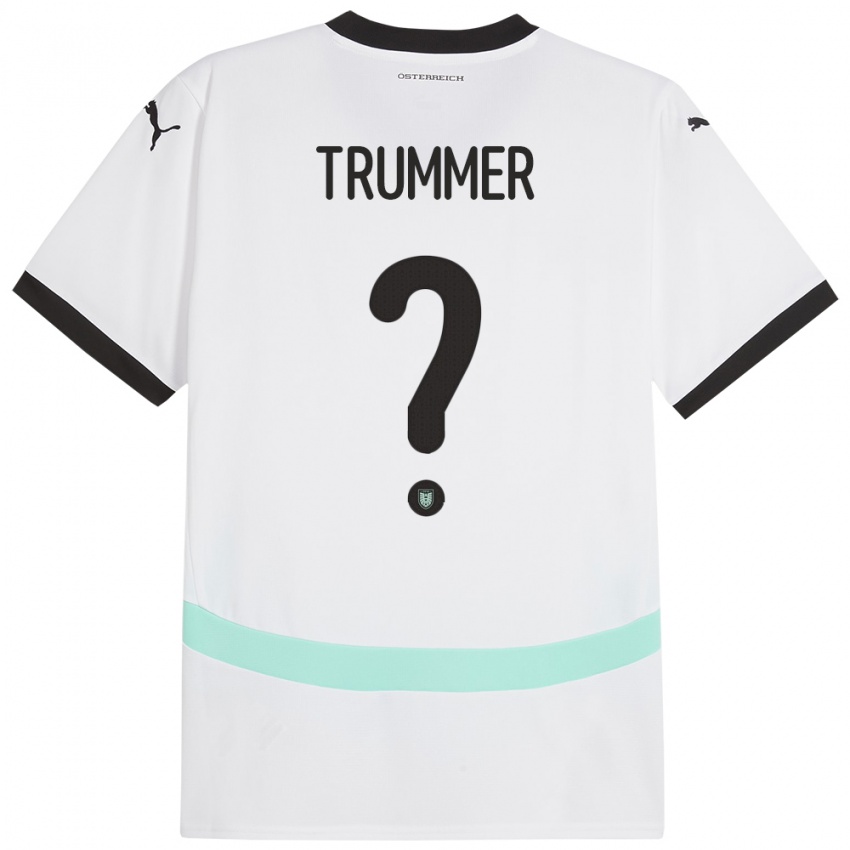 Mulher Camisola Áustria Tim Trummer #0 Branco Alternativa 24-26 Camisa