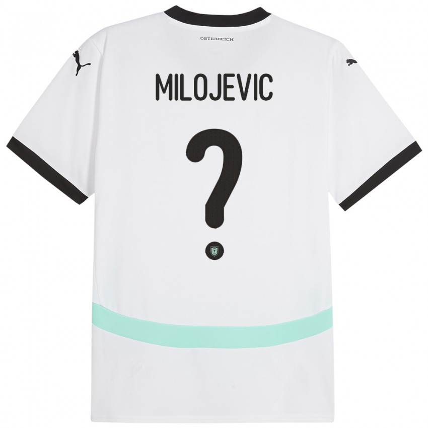 Mulher Camisola Áustria Filip Milojevic #0 Branco Alternativa 24-26 Camisa