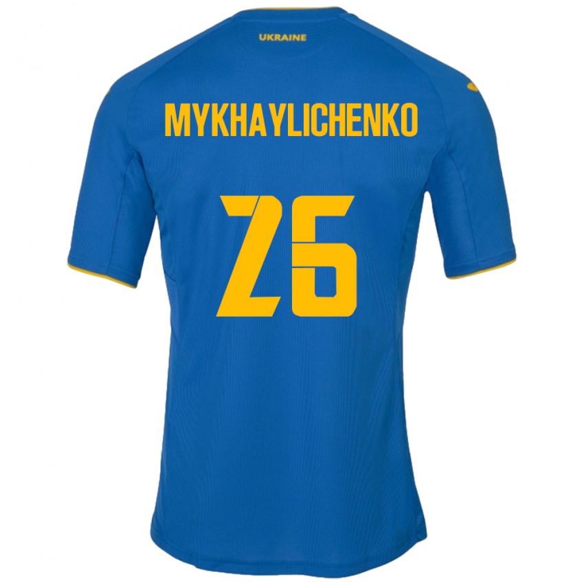 Mulher Camisola Ucrânia Bogdan Mykhaylichenko #26 Azul Alternativa 24-26 Camisa