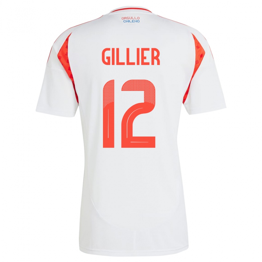 Mulher Camisola Chile Thomas Gillier #12 Branco Alternativa 24-26 Camisa