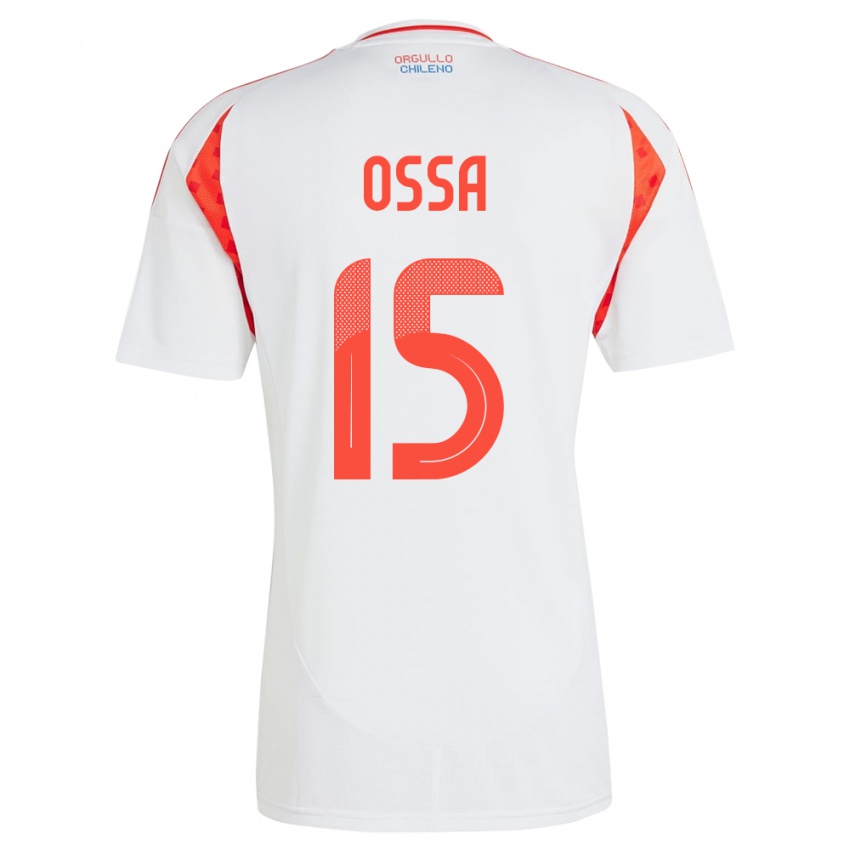 Mulher Camisola Chile Diego Ossa #15 Branco Alternativa 24-26 Camisa