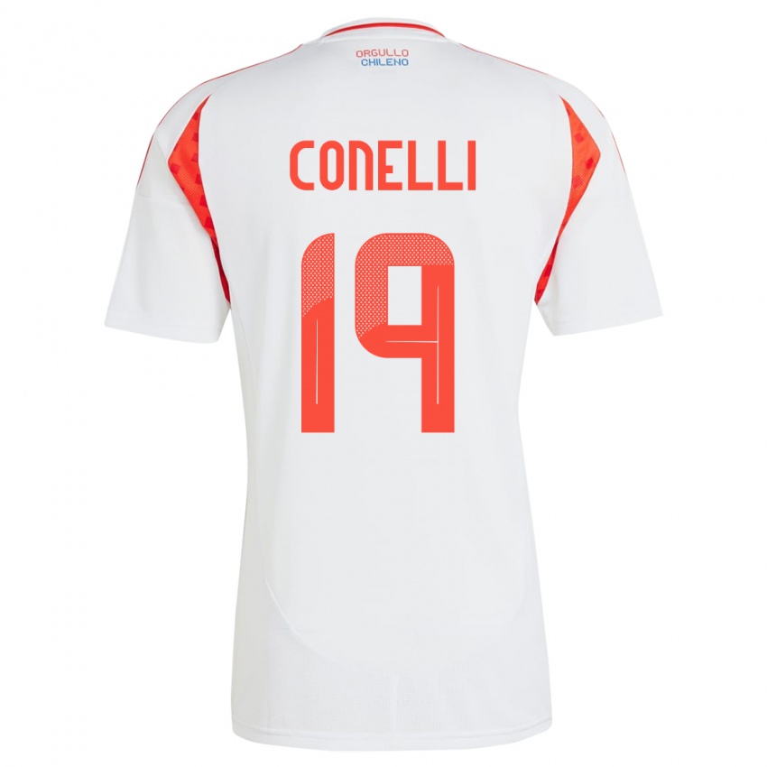 Mulher Camisola Chile Vicente Conelli #19 Branco Alternativa 24-26 Camisa