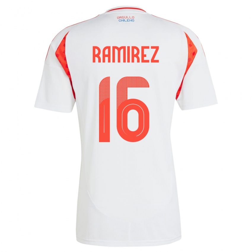 Mulher Camisola Chile Vicente Ramírez #16 Branco Alternativa 24-26 Camisa
