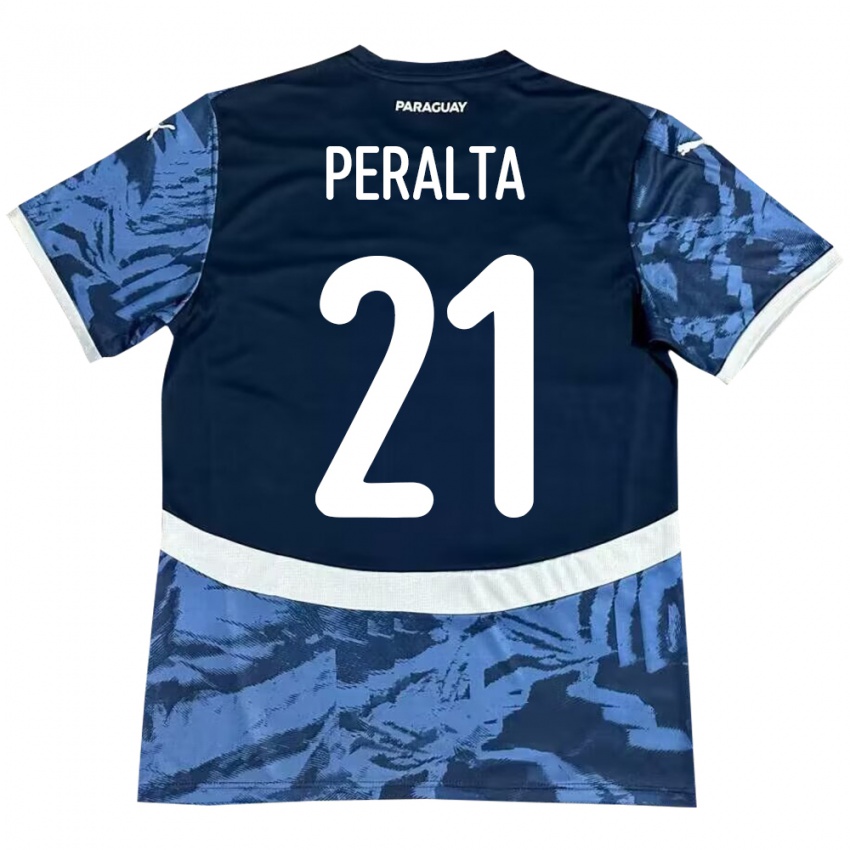 Mulher Camisola Paraguai Fabrizio Peralta #21 Azul Alternativa 24-26 Camisa