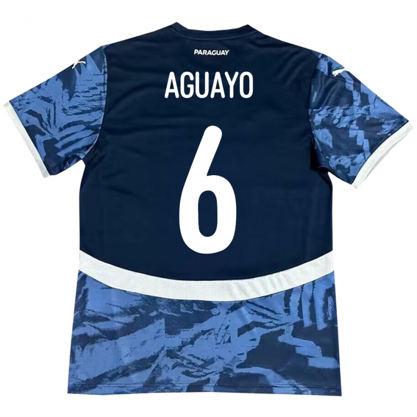 Mulher Camisola Paraguai Ángel Aguayo #6 Azul Alternativa 24-26 Camisa