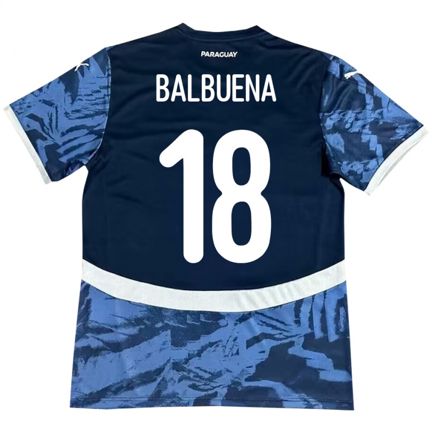 Mulher Camisola Paraguai Axel Balbuena #18 Azul Alternativa 24-26 Camisa