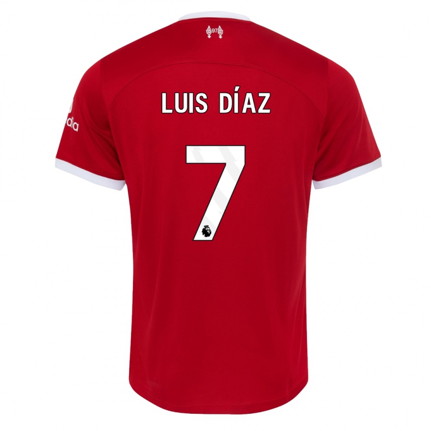 Criança Camisola Luis Diaz #7 Vermelho Principal 2023/24 Camisa