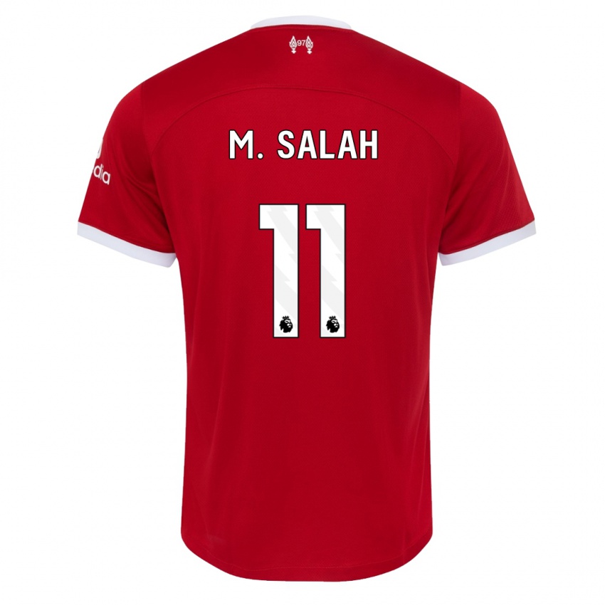 Criança Camisola Mohamed Salah #11 Vermelho Principal 2023/24 Camisa