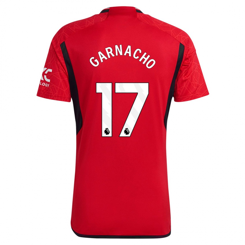 Criança Camisola Alejandro Garnacho #17 Vermelho Principal 2023/24 Camisa