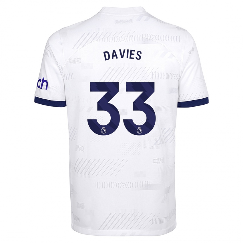 Criança Camisola Ben Davies #33 Branco Principal 2023/24 Camisa