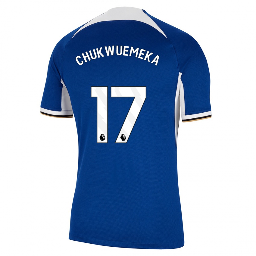 Criança Camisola Carney Chukwuemeka #17 Azul Principal 2023/24 Camisa