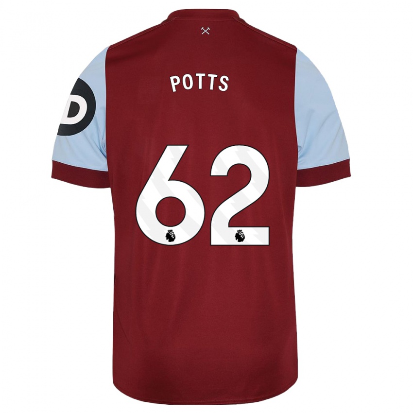 Criança Camisola Freddie Potts #62 Marrom Principal 2023/24 Camisa