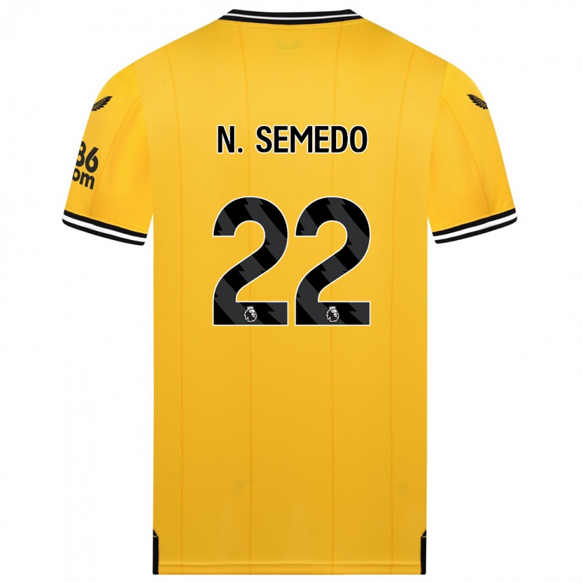 Criança Camisola Nelson Semedo #22 Amarelo Principal 2023/24 Camisa