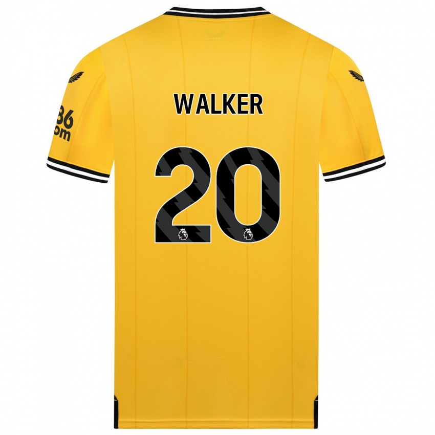 Criança Camisola Lowri Walker #20 Amarelo Principal 2023/24 Camisa