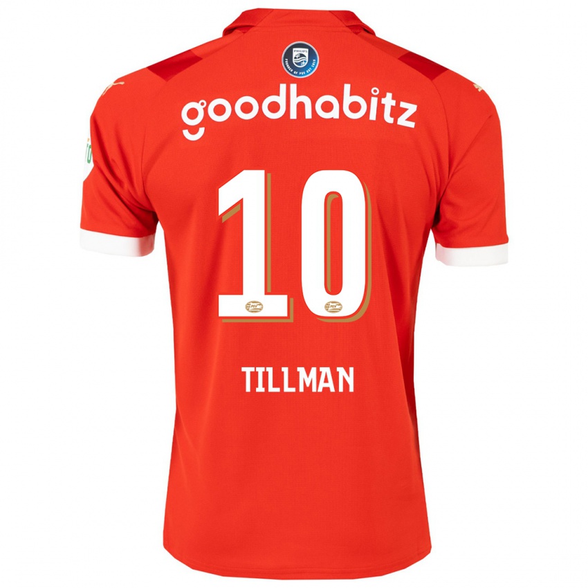 Criança Camisola Malik Tillman #10 Vermelho Principal 2023/24 Camisa