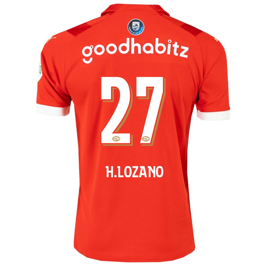 Criança Camisola Hirving Lozano #27 Vermelho Principal 2023/24 Camisa