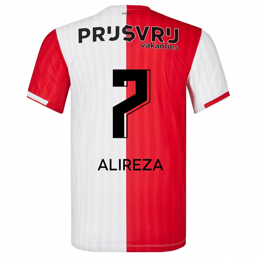 Criança Camisola Alireza Jahanbakhsh #7 Vermelho Branco Principal 2023/24 Camisa