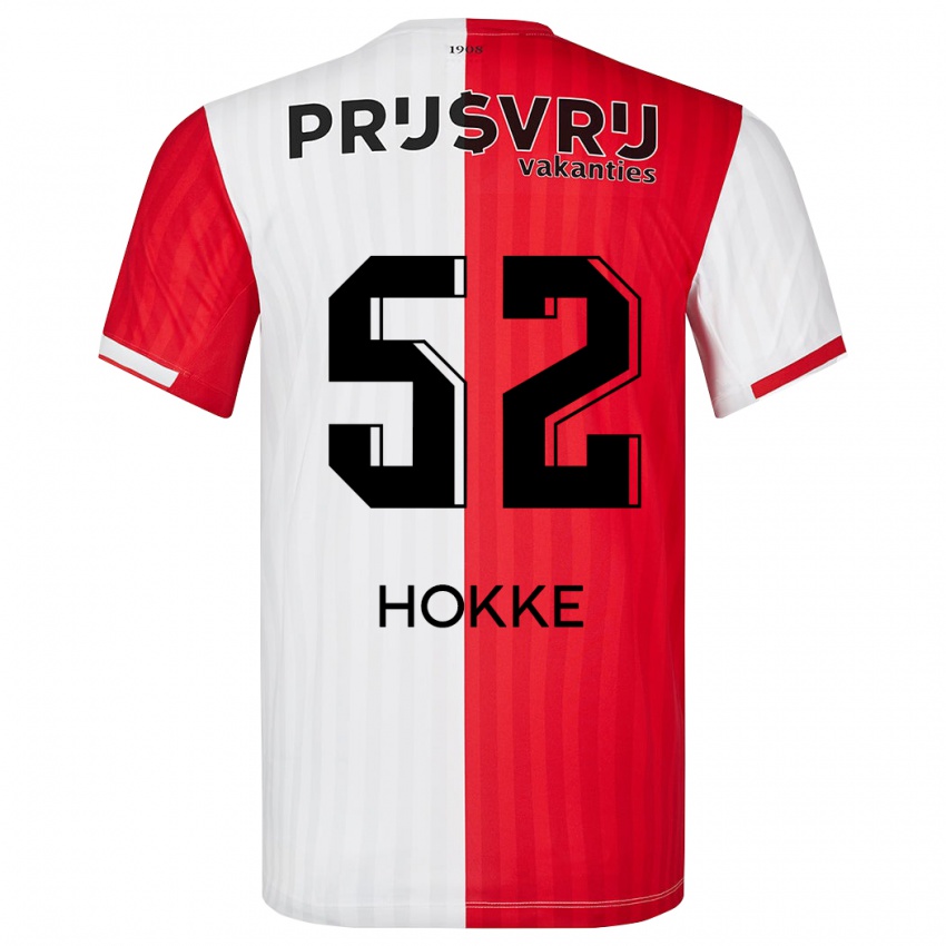 Criança Camisola Milan Hokke #52 Vermelho Branco Principal 2023/24 Camisa