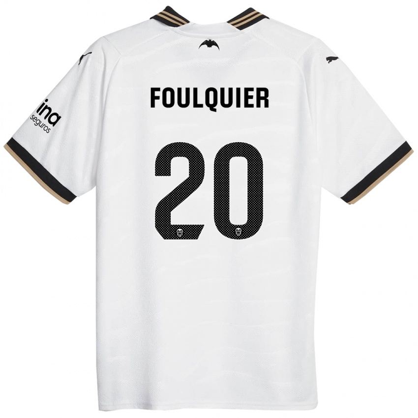 Criança Camisola Dimitri Foulquier #20 Branco Principal 2023/24 Camisa