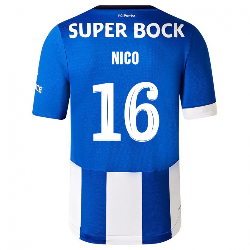 Criança Camisola Nico Gonzalez #16 Branco Azulado Principal 2023/24 Camisa