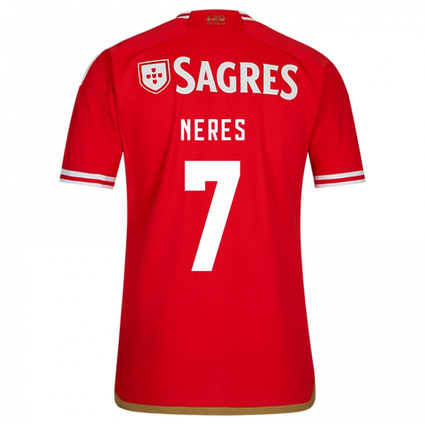 Criança Camisola David Neres #7 Vermelho Principal 2023/24 Camisa