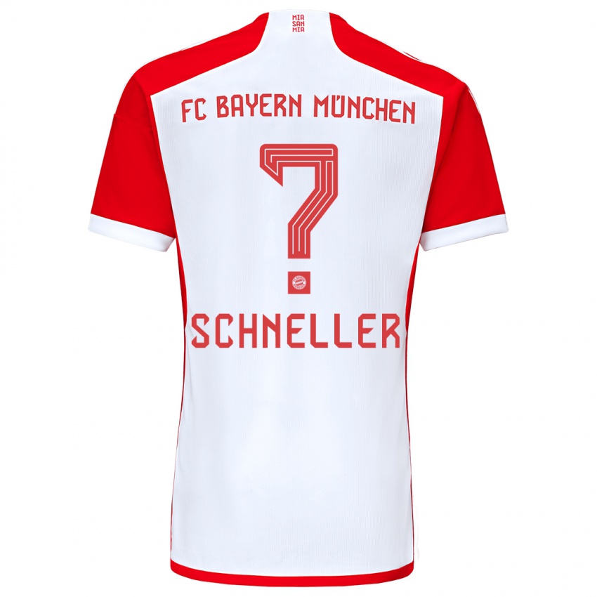 Criança Camisola Lukas Schneller #0 Vermelho Branco Principal 2023/24 Camisa