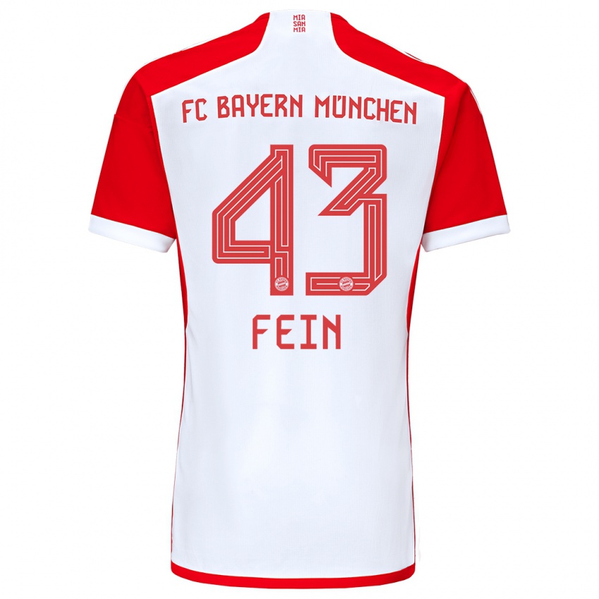 Criança Camisola Adrian Fein #43 Vermelho Branco Principal 2023/24 Camisa