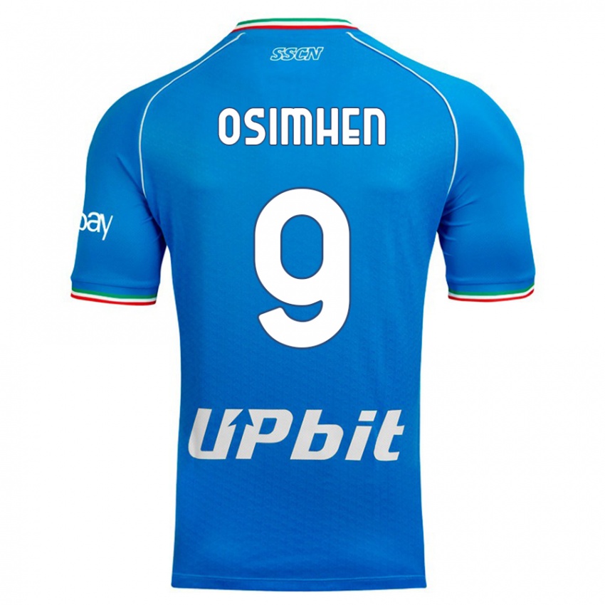 Criança Camisola Victor Osimhen #9 Céu Azul Principal 2023/24 Camisa