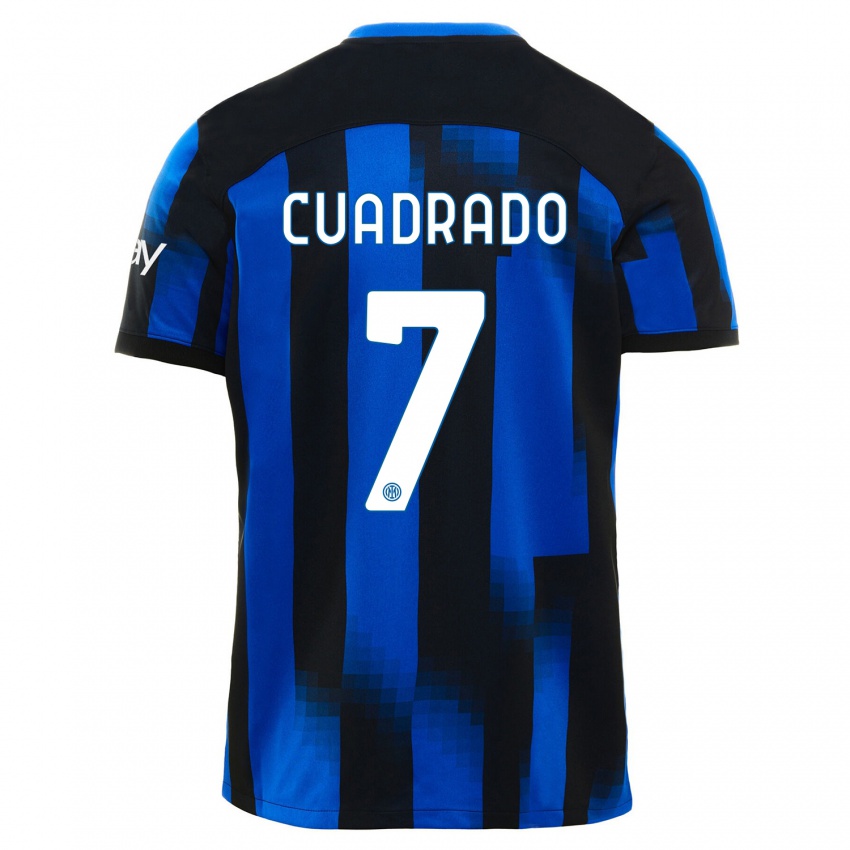 Criança Camisola Juan Cuadrado #7 Preto Azul Principal 2023/24 Camisa