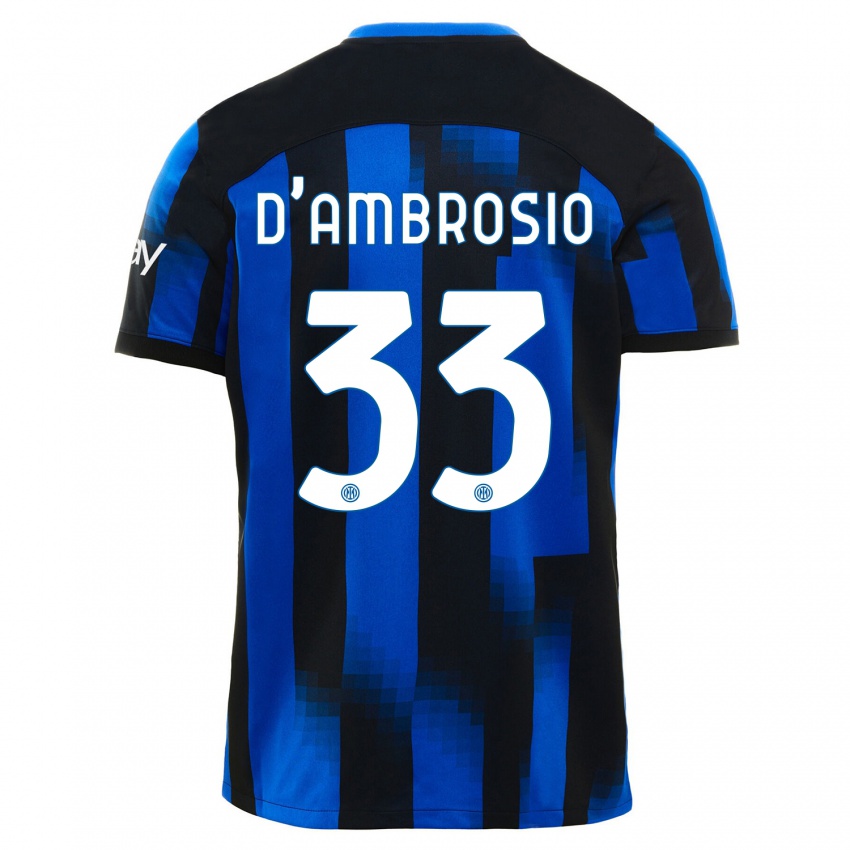 Criança Camisola Danilo D'ambrosio #33 Preto Azul Principal 2023/24 Camisa