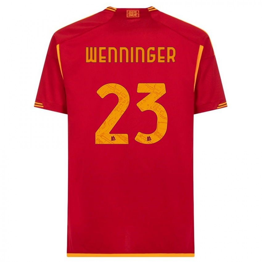 Criança Camisola Carina Wenninger #23 Vermelho Principal 2023/24 Camisa