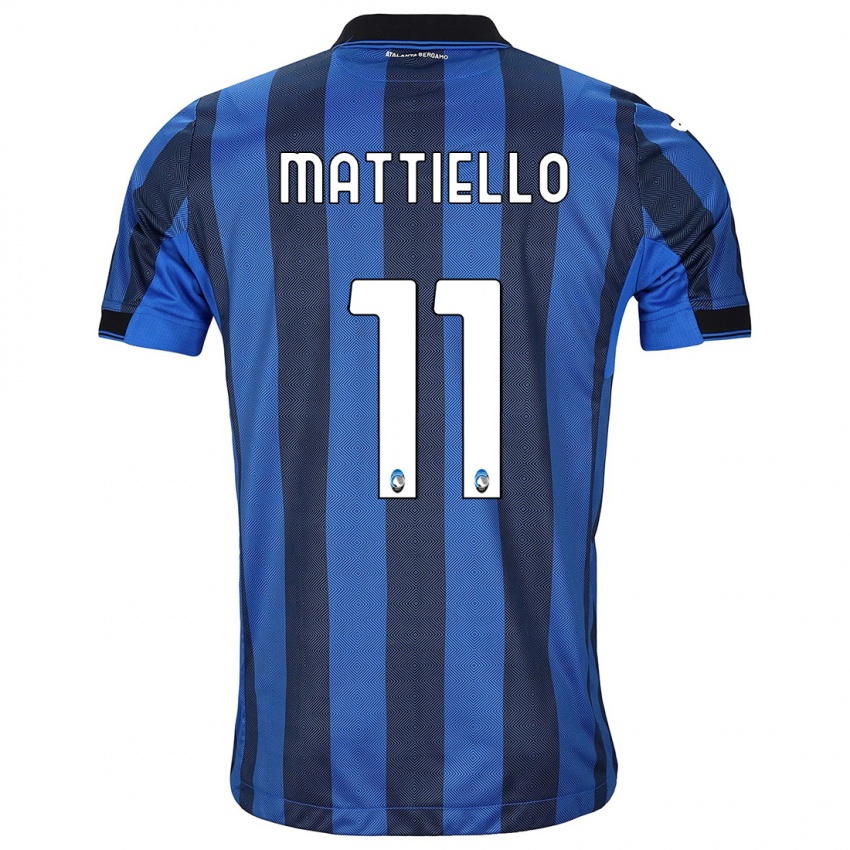 Criança Camisola Federico Mattiello #11 Preto Azul Principal 2023/24 Camisa