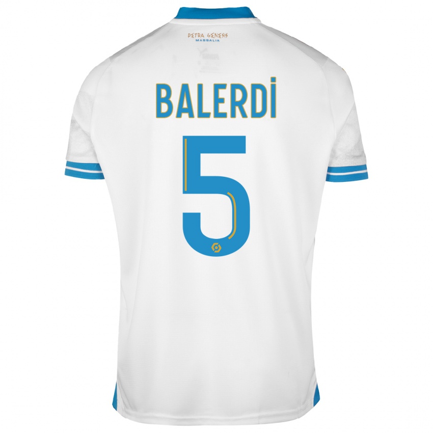 Criança Camisola Leonardo Balerdi #5 Branco Principal 2023/24 Camisa