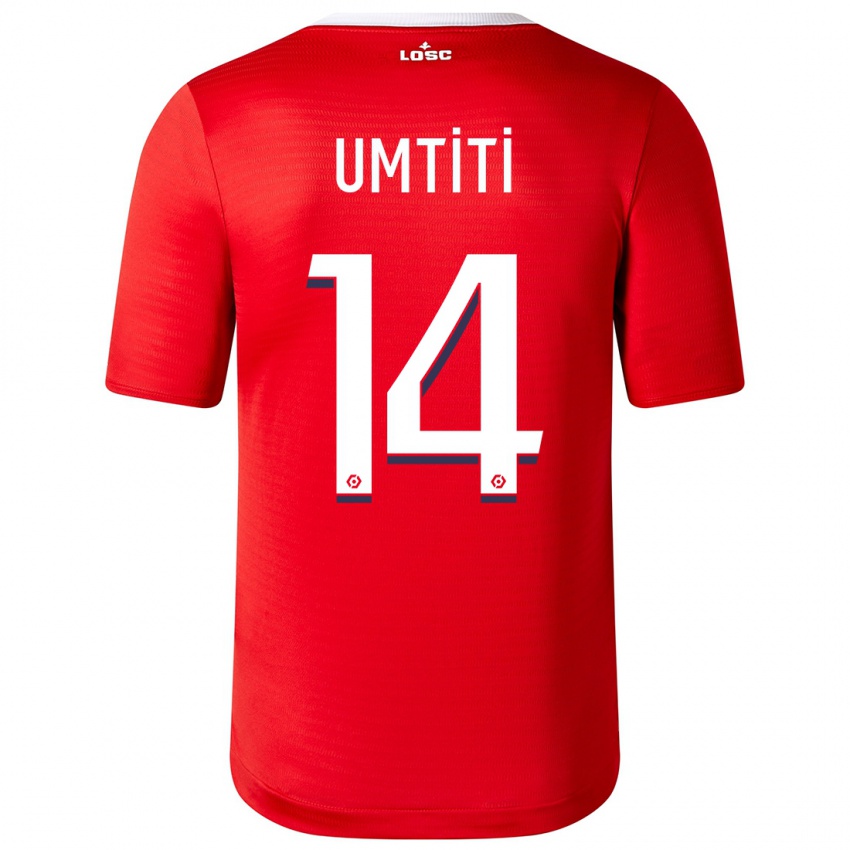 Criança Camisola Samuel Umtiti #14 Vermelho Principal 2023/24 Camisa