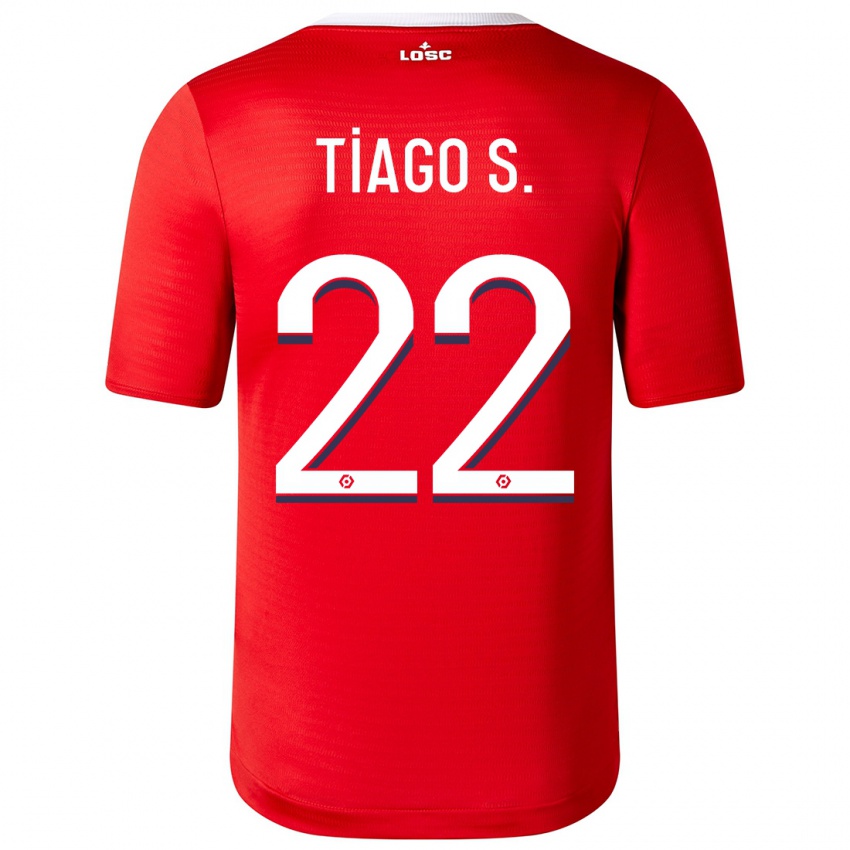 Criança Camisola Tiago Santos #22 Vermelho Principal 2023/24 Camisa