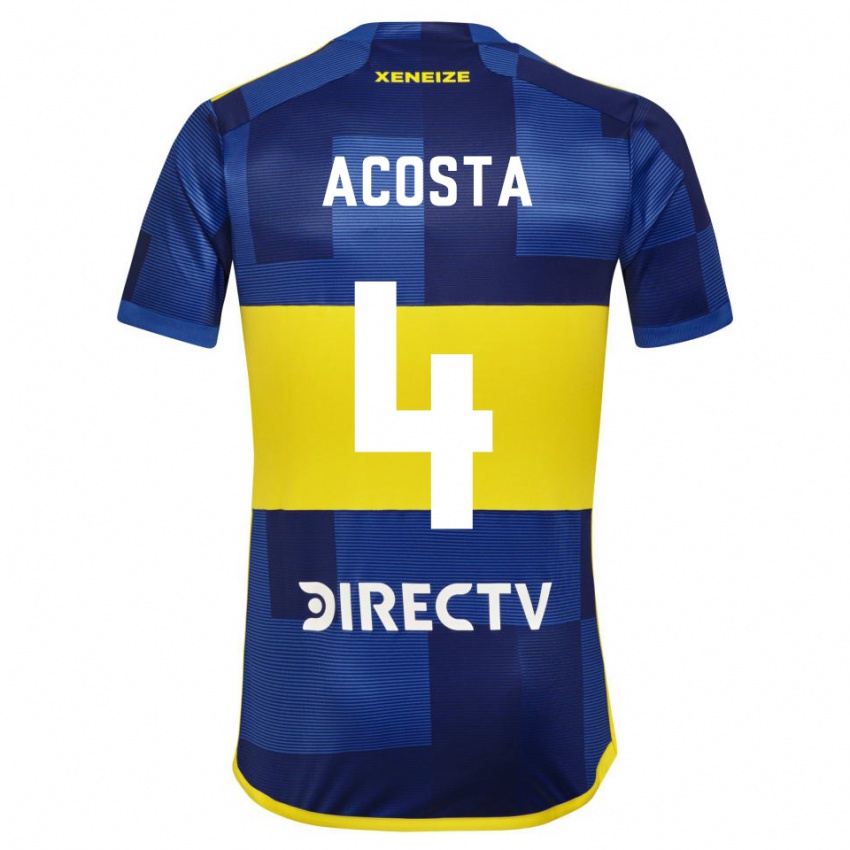 Criança Camisola Natan Acosta #4 Azul Escuro Amarelo Principal 2023/24 Camisa